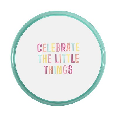 Totalee Gift Celebrate Plastic Serving Tray Ceramic White