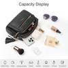 Crossbody Bags, Black Leather Shoulder Handbags with Wide Strap - 4 of 4