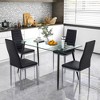 Tangkula 5 PCS 51" Rectangle Dining Set 0.3" Thick Glass Table w/ 4 Padded Dining Chairs - image 2 of 4