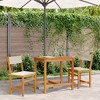 vidaXL Balcony Set with Cushions 3 Piece Outdoor Furniture - Solid Wood Acacia Bistro Set for Patio/Terrace/Garden - 2 of 4