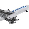Boeing 747-400F Commercial Aircraft with Flaps Down White with Blue Tail Stripes 1/400 Diecast Model Airplane by GeminiJets - 4 of 4