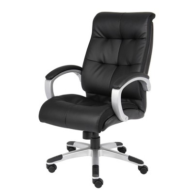 Black High Back Executive Swivel Chair with Fixed Arms
