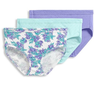 Jockey Women's Elance Breathe Hipster - 3 Pack 9 Frosty Periwinkle/forever  Floral/turquoise Cloud : Target