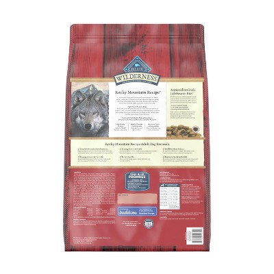 Blue Buffalo Wilderness Rocky Mountain Recipe High Protein Natural Adult Dry Dog Food Red Meat with Grain - 13lbs