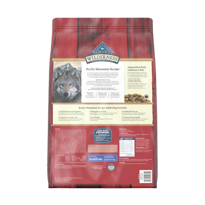 Blue Buffalo Wilderness Rocky Mountain Recipe High Protein Natural Adult Dry Dog Food Red Meat with Grain - 13lbs, 3 of 12
