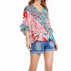 Women's Floral Animal Print Ruffle Top - umgee - 4 of 4