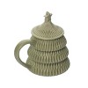 Transpac Dolomite 5.75 in. Green Christmas Sculpted Tree Mug with Lid - image 3 of 4