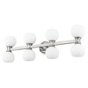 Artemis 8-Light Vanity Light - Mid-Century Modern Steel Fixture with Opal Glass Globes - 2 of 4