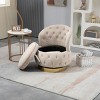 360 Degree Swivel Armchair Cuddle Chairs With Wide Upholstered,Barrel Armchair With Storage,Fluffy Velvet Fabric Chair-Cuddlewood - 2 of 4