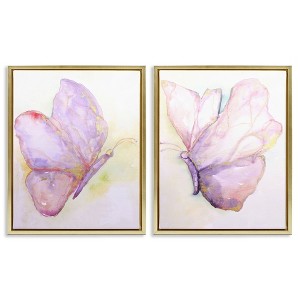 Stupell Industries Girls Glam Butterfly Wings 2pc Floating Frame Art Set, Gold, 25" x 31" - 1 of 4