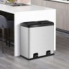 Costway 16 Gallon Dual Step Trash Can Stainless Steel Double Bucket Recycling Pedal Bin - 2 of 4