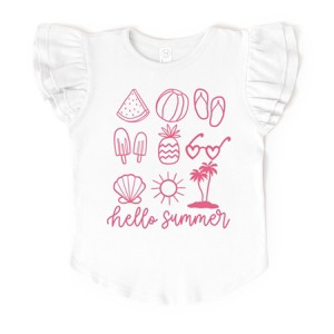 The Juniper Shop Hello Summer Chart Flutter Sleeve Tee - 1 of 4