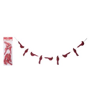 Transpac Fabric 60 in. Red Christmas Cardinal Garland - 1 of 4