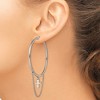 Chisel Stainless Steel Polished Chain and Cross Dangle Hoop Earrings - 3 of 4
