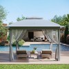 11x11 Pop Up Gazebo Outdoor Canopy Shelter, Instant Patio Gazebo Sun Shade Canopy Tent, 2 Tiers Roof & Mesh Netting for Lawn, Garden, Backyard & Deck - 2 of 4