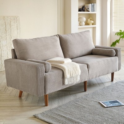 XIZZI Modern Compact 2-Seater Sofa for Small Spaces - Soft Polyester Fabric, Sponge & Plush Filling, Solid Wood Frame Loveseat in Multiple Colors