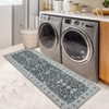 Machine Washable Runner Rugs 2x6 Vintage Printed Area Rugs with Non-Slip Backing, Stain-Resistant Oriental Foldable Low Pile Indoor Floor Carpet - 2 of 4