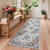 Floral Print Rugs for Living Room Bedroom Vintage Trellis Accent Rug Soft Foldable Washable Indoor Rug - 3 of 4