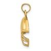 Black Bow Jewelry 14k Yellow Gold Polished Football Helmet Pendant, 15mm - 2 of 4