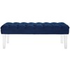 Modway Valet Upholstered Bench in Navy – Tufted Performance Velvet Seat with Clear Acrylic Legs for Bedroom or Entryway - 4 of 4
