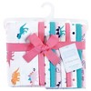 Hudson Baby Infant Girl Cotton Flannel Burp Cloths, Cuteasaurus, One Size - 2 of 4