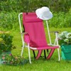 VisioGear Folding Beach Chair, Portable Backpack Foldable Camping Chair with Headrest Cup Holder, Pink, 23"*21.7"*31.5" - 4 of 4