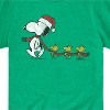 Boys' - Peanuts - Snoopy and Woodstock Christmas Skating Short Sleeve Graphic T-Shirt - 2 of 4