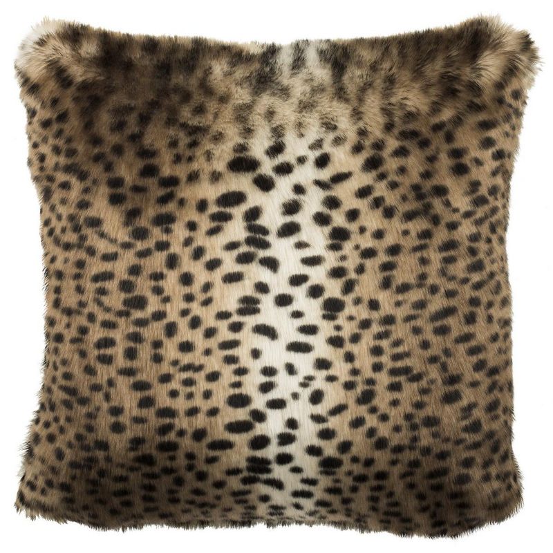 Faux Leopardis Pillow - Black/Brown - 20" x 20" - Safavieh ., 3 of 4