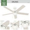 Hunter 52" Erling Ceiling Fan Matte White with LED Light Integrated Pull Chain - 4 of 4