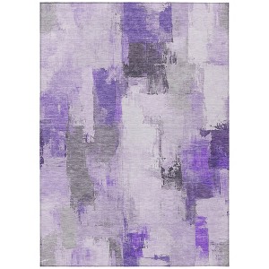 Lavender And Ivory Abstract Washable Indoor Outdoor Area Rug - 1 of 4