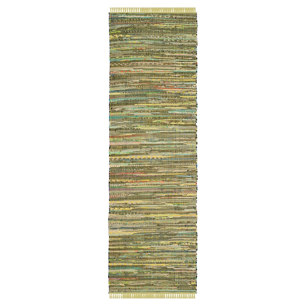 2'3inx8' Raquel Woven And Flatweave Rug Light Green/Multi - Safavieh