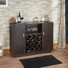 SEVOBAL Wine Racks Espresso Two Door Wine Cabinet with Stemware Rack and Storage Shelves for Home Decor, Brown, 47.24"*13.78"*34.84" - 3 of 4