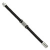 Black Bow Jewelry Two Tone Stainless Steel Black Leather Textured Bead Bracelet, 8.5 In - image 2 of 4