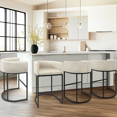 Vatros Upholstered Counter Stool with Metal Frame