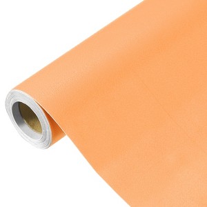 Unique Bargains Wallpaper, Peel and Stick Wallpaper Contact Paper Solid Color Vinyl Self-Adhesive Wall Paper Decorative Orange 197"x23.6" - 1 of 4