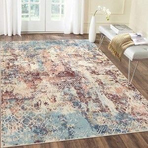 Machine Washable Rug Modern Abstract Carpet Non Slip Geometric Throw Rug Foldable Low Pile Ultra Soft Distressed Accent Rug for Living Room, Office - 1 of 4