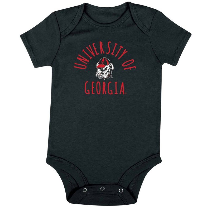 NCAA Georgia Bulldogs Infant Boys&#39; Short Sleeve 3pk Bodysuit Set, 3 of 5