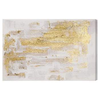 16" x 24" Pure Love Abstract Unframed Canvas Wall Art in Gold - Unbranded