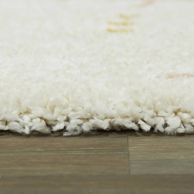 Cream and Yellow Sun Spot Kids' Rectangular Synthetic Rug 5' x 7'