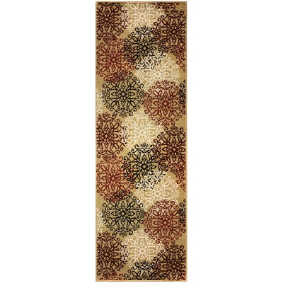 Elegant Floral Medallion Indoor Area Rug or Runner - Blue Nile Mills