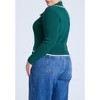 ELOQUII Women's Plus Size Oversized Collar Ribbed Sweater - 3 of 4