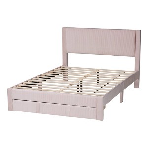Baxton Studio Elora Pleated Velvet Storage Bed - 1 of 4