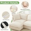 SKRAN 49" Arm Chair,Comfy Chenille Fabric Couch Chair with 2 Large Soft Pillows,Upholstered Deep Seat Single Sofa Chair for Living Room Bedroom,Cream - 4 of 4