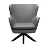 Treasure Trove Accents Swivel Accent Chair Gideon Gray/Black: 360° Swivel, Leather Upholstery, No Assembly Required - 2 of 4