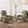 Push Back Recliner Chair, Upholstered Leather Recliner with Footrest, 118-150° Adjustable Wingback Chair for Living Room, Bedroom, Small Spaces – Grey - 2 of 4