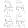 SUGIFT 4-Pack White Folding Chairs with Padded Vinyl Seat, Heavy-Duty Metal Frame, Supports 330 lbs, Portable & Lightweight - 4 of 4