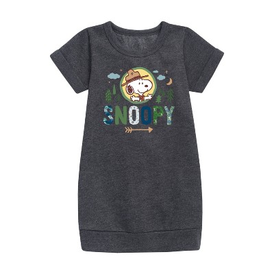 - Peanuts - Ranger Snoopy Graphic Short Sleeve Fleece Dress