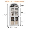 71.4 in Tall Arched Bookshelf with Doors and Drawers - 15.83 in Depth Wooden Display Cabinet, Farmhouse Rounded Bookcases for Living Room & Kitchen - 3 of 4