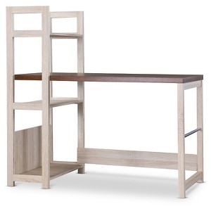 Hypercube Writing Desk - Baxton Studio: Ergonomic Two-Tone, Open Storage Shelf, Office Farmhouse Style - 1 of 3