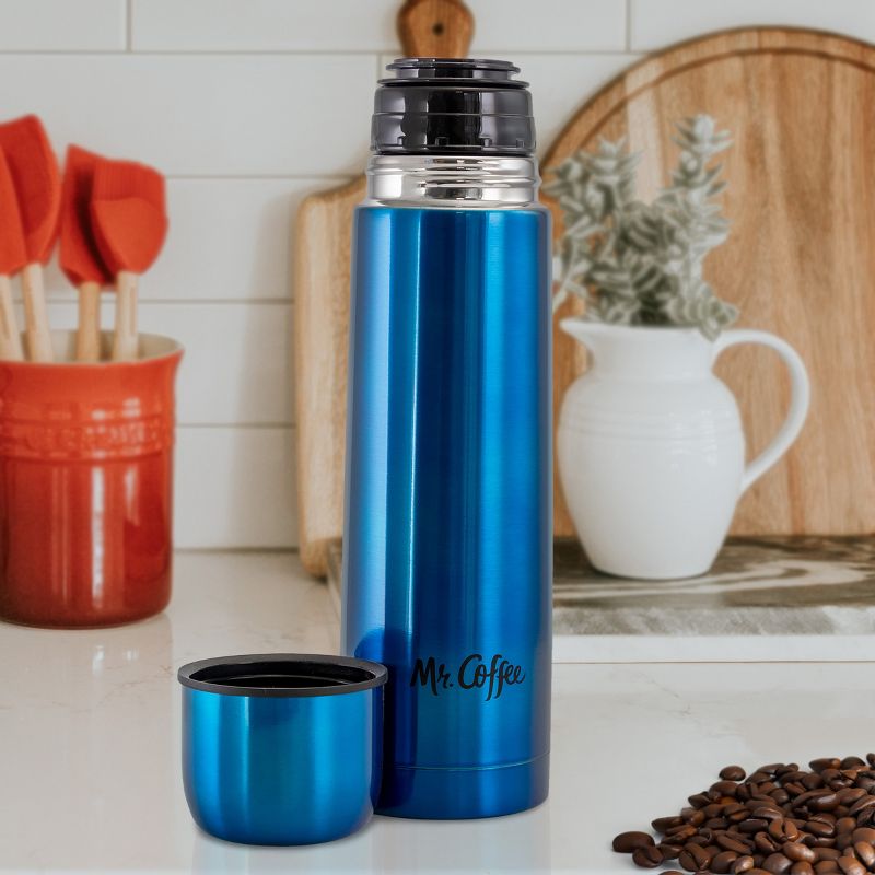 Mr. Coffee Javelin 15.5 Ounce Stainless Steel Double Wall Thermal Travel Bottle in Blue, 4 of 6